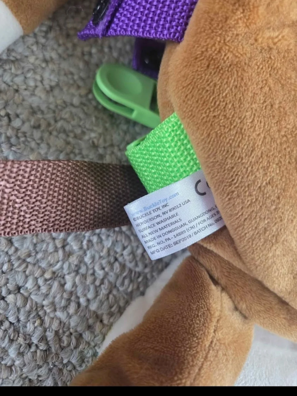 Buckle Billy Plush Activity Bear with Learning Clock and Laces